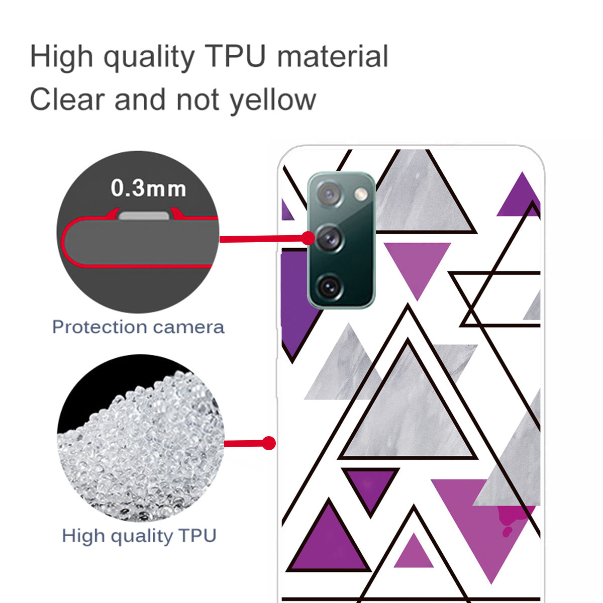 Triangle Marble Pattern Soft TPU Shockproof Phone Back Cover Case for Samsung Galaxy S20 FE/S20 FE 5G/S20 Lite/S20 FE 2022 - Style E Triangle Marble Pattern Soft TPU Shockproof Phone Back Cover Case for Samsung Galaxy S20 FE/S20 FE 5G/S20 Lite/S20 FE 2022 - Style E